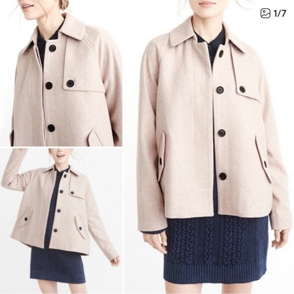 Abercrombie & Fitch Light Tan Pea Coat - Picture 1 of 7